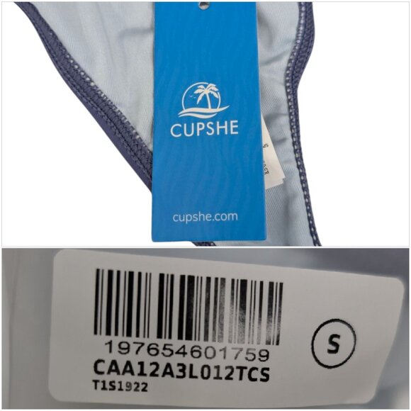 Cupshe Roaming River Sporty Back Swim Top Womens Blue Bikini Bralette Size S - Picture 6 of 12